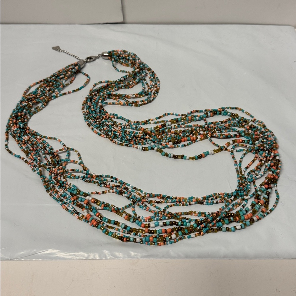 Park Lane Vintage Long Multicolor Multistrand Beaded Necklace. Bohemian style